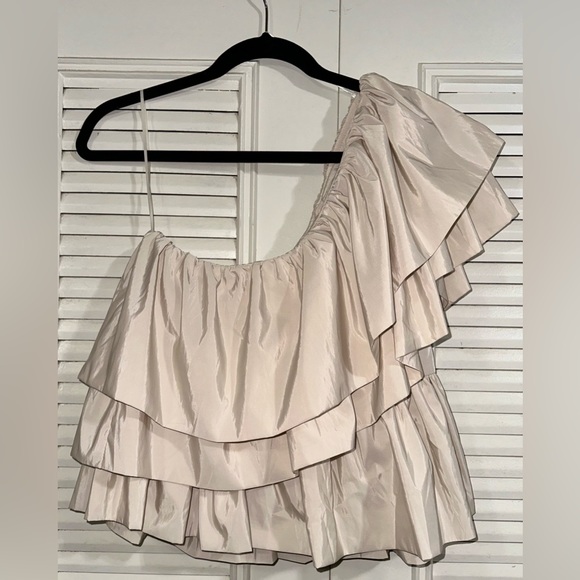 Endless Rose Women’s Ruffle Side Zip One Shoulder Blouse Size M - Picture 3 of 9